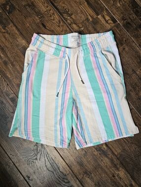 FREE PLANET WOMENS STRIPE SHORTS SIZE LARGE